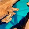 Transparent Blue Elm River Dining Table  Thumbnail